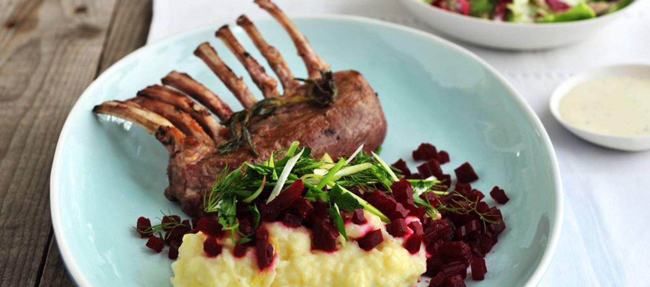 Rezept Lammkarree mit Rote Bete und Kartoffelstampf